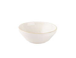 REACT KREM RENGİ GOLD YALDIZLI İNCE SERAMİK KASE 14CM - TANTİTONİ