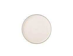 REACT KREM RENGİ GOLD YALDIZLI İNCE SERAMİK PASTA TABAĞI 20CM - TANTİTONİ