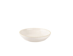 REACT KREM RENGİ GOLD YALDIZLI İNCE SERAMİK YEMEK TABAĞI 18CM - TANTİTONİ