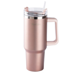 MOVE ROSE GOLD PASLANMAZ ÇELİK PİPETLİ TERMOS BARDAK 1.2L - Tantitoni