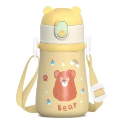 SARI ASKILI PASLANMAZ ÇELİK ÇOCUK TERMOSU 480ML - TANTİTONİ