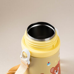 SARI ASKILI PASLANMAZ ÇELİK ÇOCUK TERMOSU 380ML - 3