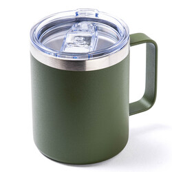 ŞEFFAF KAPAKLI YEŞİL PASLANMAZ ÇELİK TERMOS BARDAK 350ML - Tantitoni