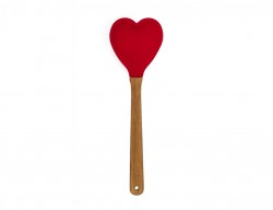 SİLİKON KIRMIZI KALP ŞEKİLLİ SPATULA 27.5X9X2CM - TANTİTONİ