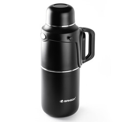 SİYAH ÇİFT KATMANLI TUTACAKLI PASLANMAZ ÇELİK TERMOS 1.8L - Tantitoni
