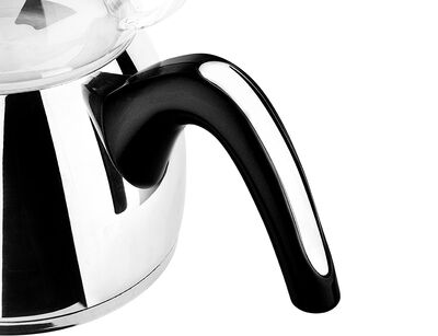 SİYAH KONİK ORTA BOY PASLANMAZ ÇELİK ÇAYDANLIK TAKIMI 980/1700ML - 2