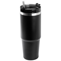 SİYAH PASLANMAZ ÇELİK PİPETLİ TERMOS BARDAK 890ML - Tantitoni