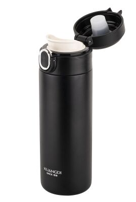 SİYAH PASLANMAZ ÇELİK TERMOS 400ML - 1