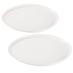 SKY BEYAZ PORSELEN İKİLİ PASTA TABAĞI SETİ 21.7CM - TANTİTONİ