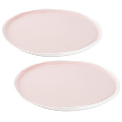 SKY PEMBE PORSELEN İKİLİ PASTA TABAĞI SETİ 21.7CM - Thumbnail