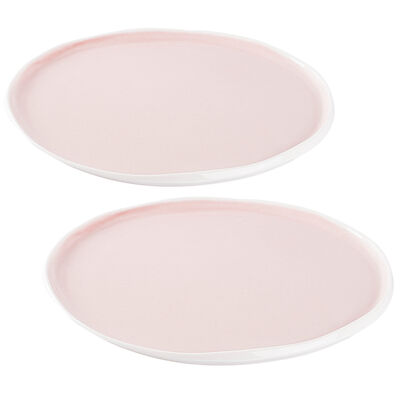 SKY PEMBE PORSELEN İKİLİ PASTA TABAĞI SETİ 21.7CM