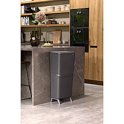 SORT UP RECYCLE HI DARK GREY İKİ BÖLMELİ ÇÖP KUTUSU 20+25L - BRABANTIA (1)