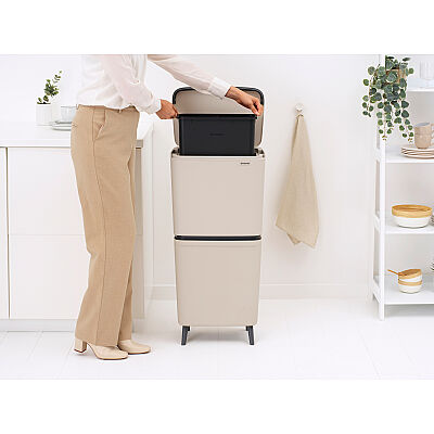 SORT UP RECYCLE HI SOFT BEIGE İKİ BÖLMELİ ÇÖP KUTUSU 20+25L - 3