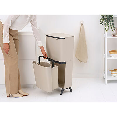 SORT UP RECYCLE HI SOFT BEIGE İKİ BÖLMELİ ÇÖP KUTUSU 20+25L - 4