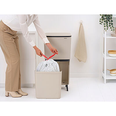 SORT UP RECYCLE HI SOFT BEIGE İKİ BÖLMELİ ÇÖP KUTUSU 20+25L - 5