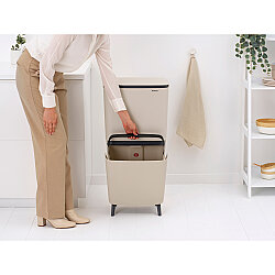 SORT UP RECYCLE HI SOFT BEIGE İKİ BÖLMELİ ÇÖP KUTUSU 20+25L - 6