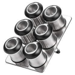 STANDLI 6LI PASLANMAZ ÇELİK BAHARATLIK SETİ 110ML - 1