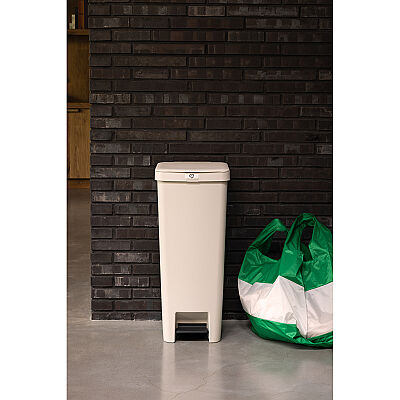STEPUP SOFT BEIGE PLASTİK PEDALLI ÇÖP KUTUSU 40L - 2