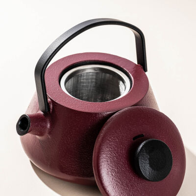 T-TIME AUBERGINE RED DEMİR DÖKÜM DEMLİK - 3