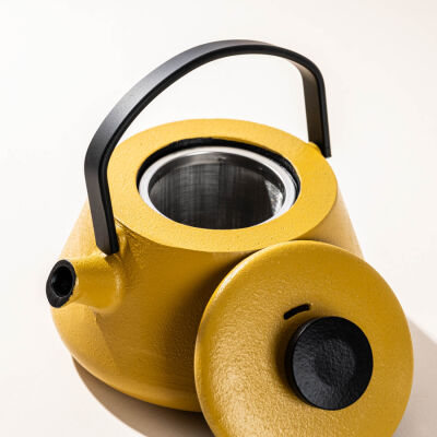 T-TIME MUSTARD YELLOW DEMİR DÖKÜM DEMLİK - 2