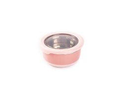 TANTİTONİ PEMBE PASLANMAZ ÇELİK YUVARLAK YEMEK TAŞIMA KABI 220ML - TANTİTONİ