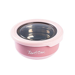 TANTİTONİ PEMBE PASLANMAZ ÇELİK YUVARLAK YEMEK TAŞIMA KABI 220ML - TANTİTONİ