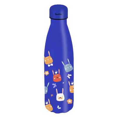 TAVŞAN DESENLİ PASLANMAZ ÇELİK SU ŞİŞESİ 1L - 1