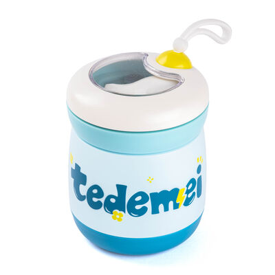  TEDEMEI MAVİ PASLANMAZ ÇELİK KAŞIKLI YEMEK TAŞIMA KABI 450ML - 1