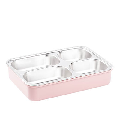 TEDEMEI PEMBE PASLANMAZ ÇELİK KAŞIK VE CHOPSTICKLİ YEMEK TAŞIMA KABI 1L - 2