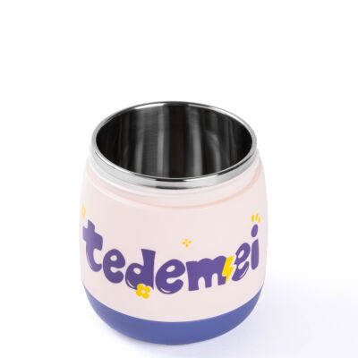  TEDEMEI PEMBE PASLANMAZ ÇELİK KAŞIKLI YEMEK TAŞIMA KABI 450ML - 3