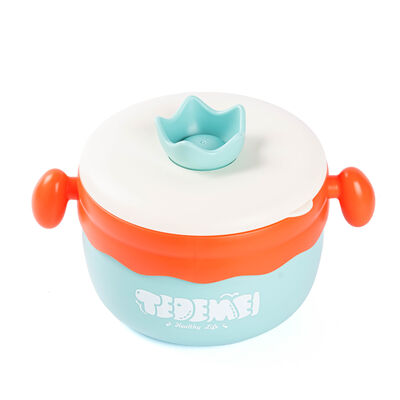 TEDEMEI YEŞİL PASLANMAZ ÇELİK BABY YEMEK TAŞIMA KABI 400ML - 1