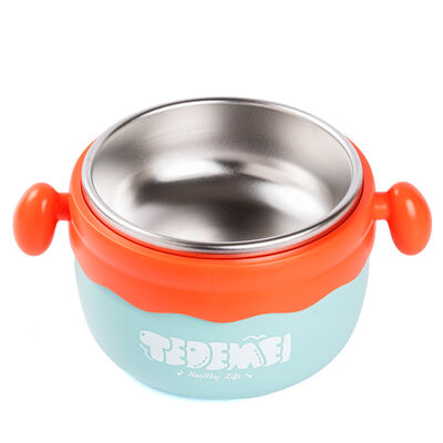TEDEMEI YEŞİL PASLANMAZ ÇELİK BABY YEMEK TAŞIMA KABI 400ML - 2