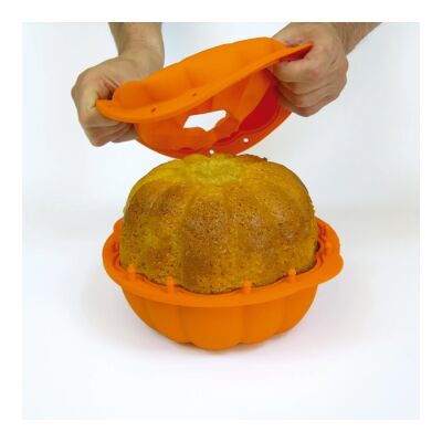 TURUNCU SİLİKON HALLOWEEN BALKABAĞI ŞEKİLLİ 3D KEK KALIBI - 3