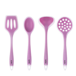 VİŞNE RENGİ SİLİKON 4LÜ SERVİS SETİ - Tantitoni