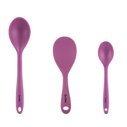 VİŞNE RENKLİ 3LÜ SİLİKON KAŞIK SETİ - Tantitoni