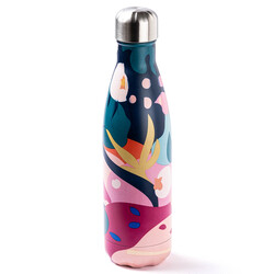 YAPRAK DESENLİ PASLANMAZ ÇELİK ŞİŞE TERMOS 500ML - Tantitoni