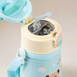 YEŞİL ASKILI PASLANMAZ ÇELİK ÇOCUK TERMOSU 480ML - TANTİTONİ (1)