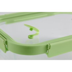 YEŞİL CAM SIZDIRMAZ KAPAKLI KARE SAKLAMA KABI 1100ML - 5